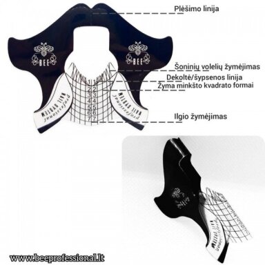 Bee Professional plastikinės nagų priauginimo formelės (50vnt)