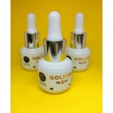 GOLDEN Dry Oil 15ml - Sausas rankų ir nagų odelių aliejus 15ml 1 GOLDEN Dry Oil 15ml - Sausas rankų ir nagų odelių aliejus 15ml 1