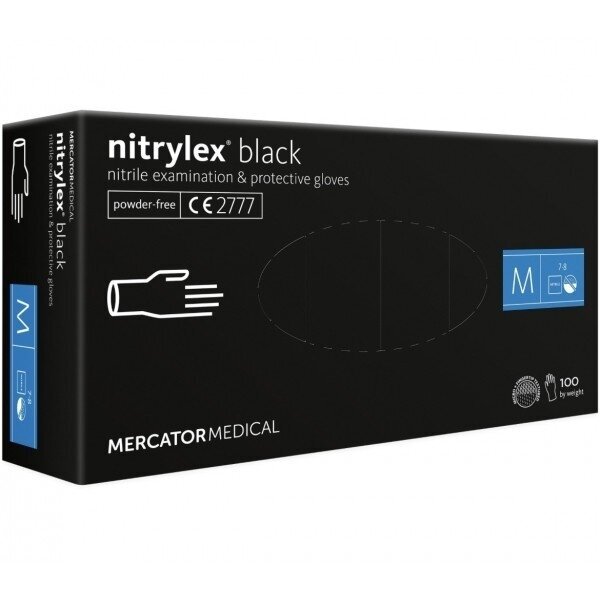 Juodos nitrilinės pirštinės NITRYLEX M dydis - 100vnt