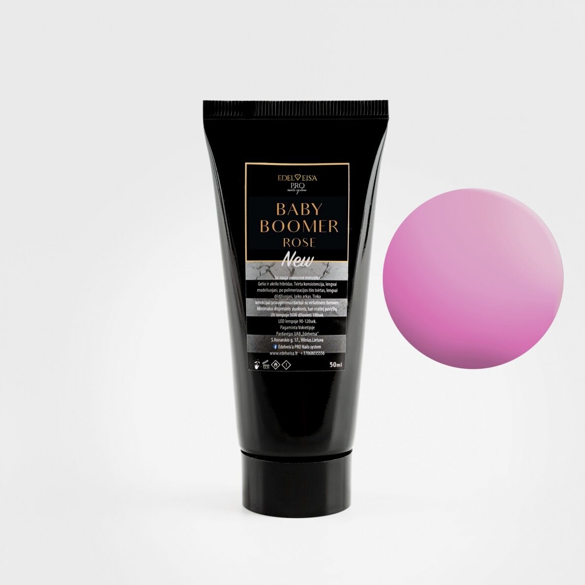 Poly-acrygelis BABY BOOMER Rose 50ML. Poly-acrygelis BABY BOOMER Rose 50ML.